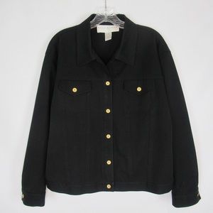 DONCASTER Black Denim Trucker Jacket Women’s Plus Size 16